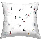Stupell Industries Snowy Winter Ski Slopes Design by Ashley Singleton Throw Pillow