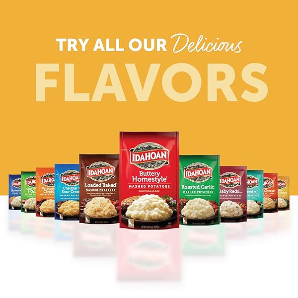 IDAHOAN BUTTERY GOLDEN SELECTS MASHED POTATOES, NATURALLY GLUTEN-FREE, 100% REAL IDAHO POTATOES, 4 SERVINGS PER BAG, 4.1 OUNCE (PACK OF 10)