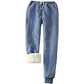 Yeokou Womens Sherpa Lined Sweatpants Winter Warm Fleece Joggers Casual Lounge Pants