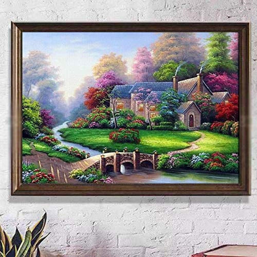 WAYATI Large 5D Diamond Painting Kit for Adults Full Square Drill Embroidery Cross Stitch Crystal Rhinestone Mosaic Making Home Decor Christmas Gift Spring Landscape Cottage Art Craft-Summer_Scenery