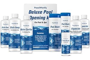 POOOLWAVIFY Pool Opening Kit - Chemical Start-Up Kit for Inground Pool & Above Ground Pool (Deluxe Kit -Full 35k Gallon)