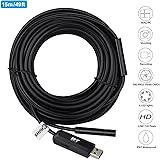 Endoscope Aoleca Mac/PC/Laptop/Computer/Chromebook Inspection Camera USB 15M 6-LED 2 MP HD IP67 Handheld Digital Waterproof USB Borescope Pipe Snake Camera