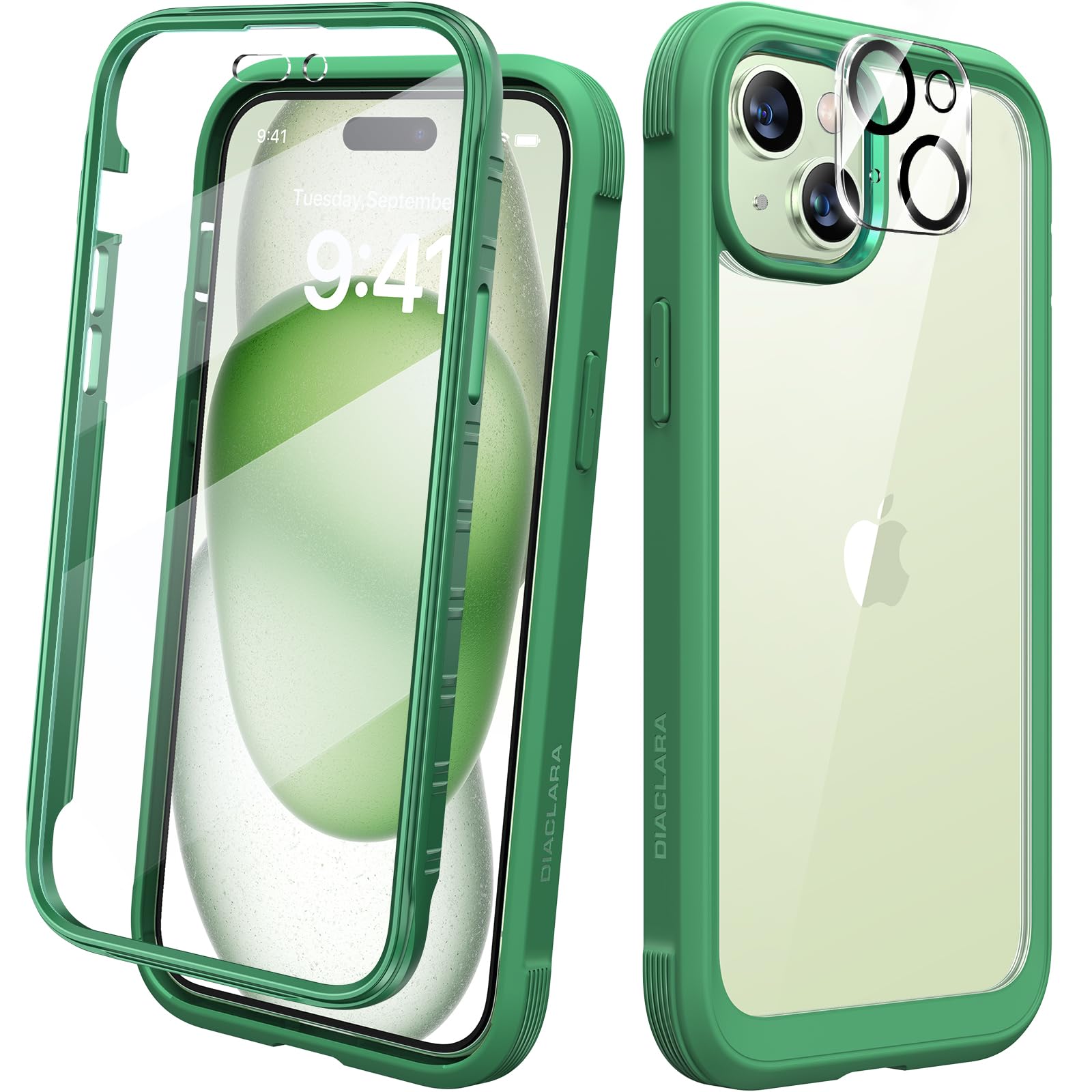 Diaclara Designed for iPhone 15 Case, Full Body