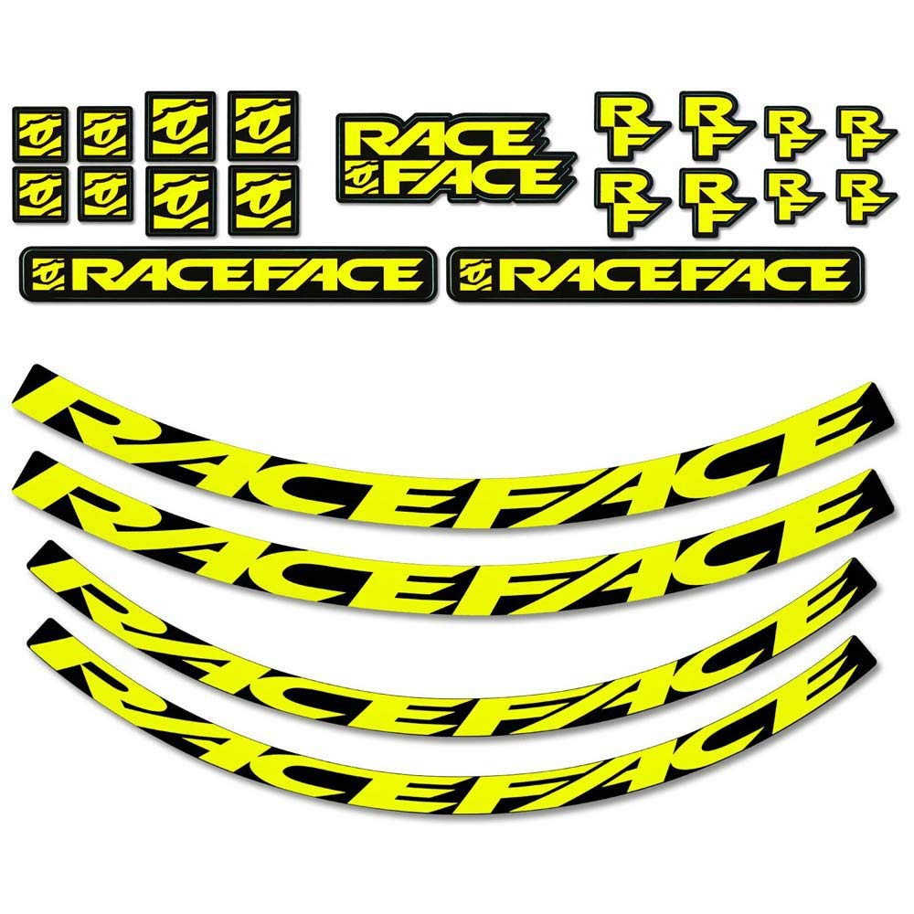 Race Face Medium Offset Rim Decal Kit, Neon Yellow (389C)