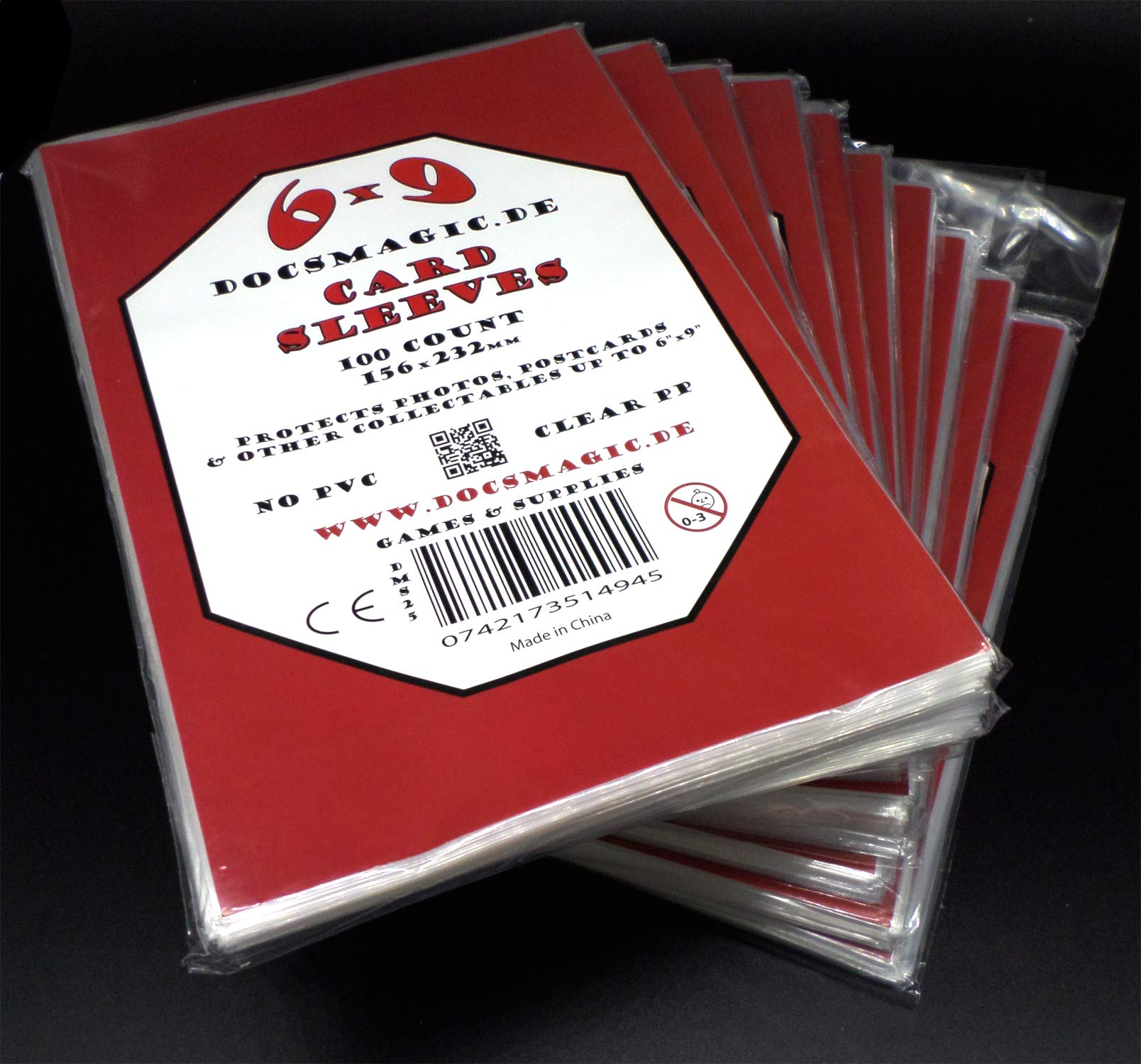 docsmagic.de 10 x 100 6" x 9" Card Sleeves - 156 x 232 mm - Photo Postcard