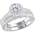 Newshe Wedding Rings for Women Engagement Ring Set 925 Sterling Silver 2.4Ct Round White AAAAA Cz Size 3-13