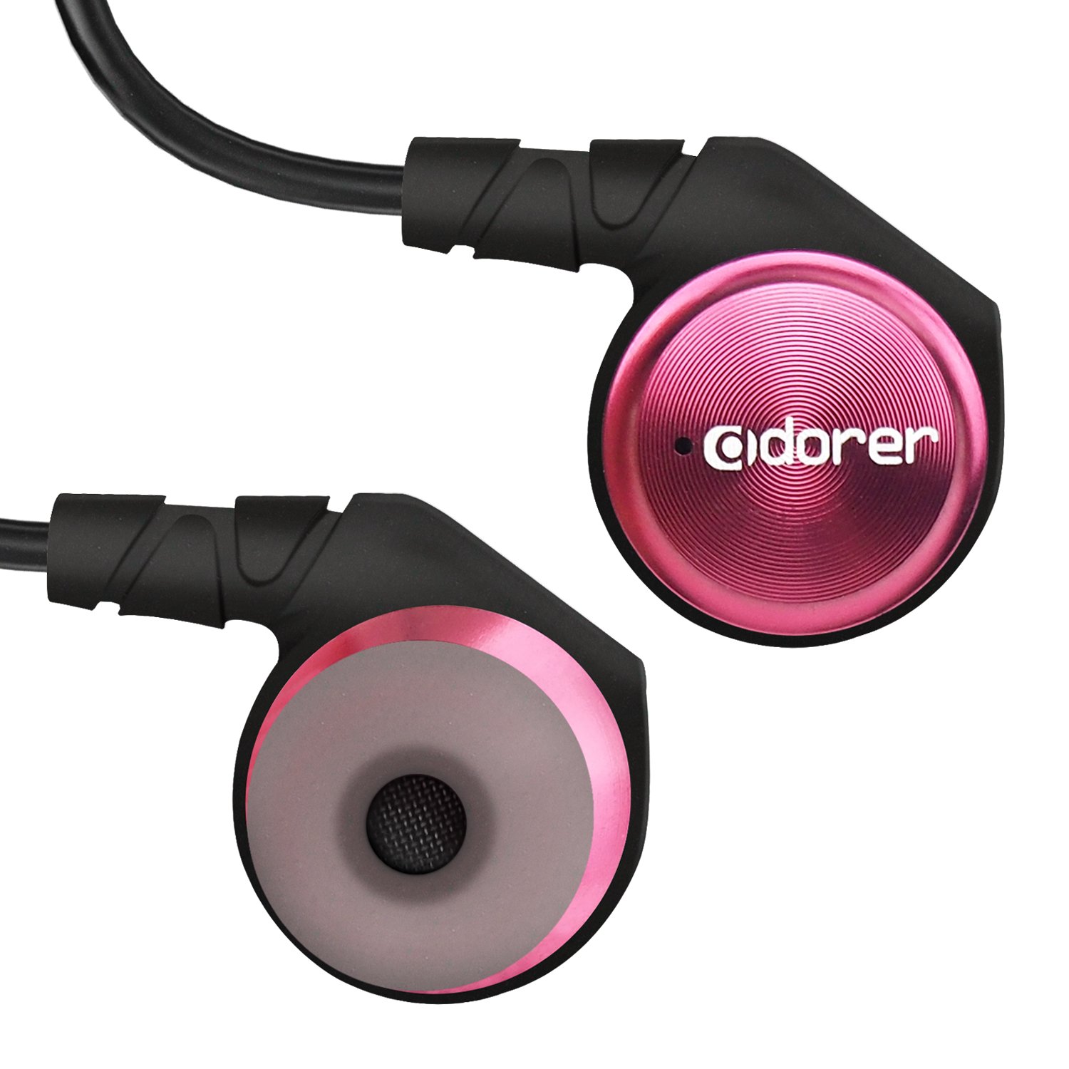 Adorer M9 Hochwertiger Geräuschisolierender In-Ear Kopfhörer mit Mikrofon, Aluminiumgehäuse 3,5mm Klinkenstecker Ohrhörer - Rot