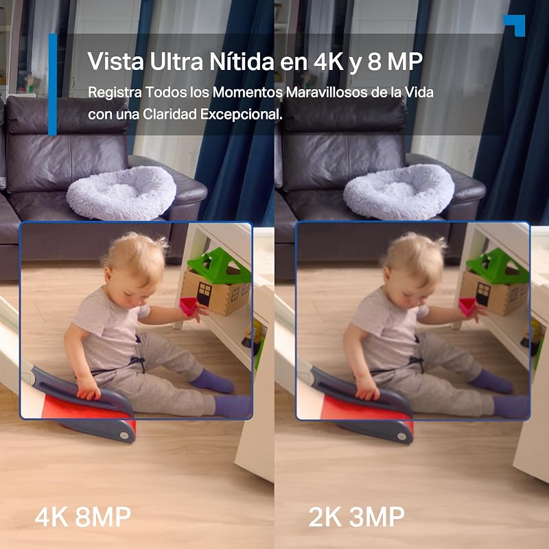 C260 - Câmera de vigilância WiFi interna, Segurança doméstica, 4K 8MP 360°, Deteção de IA, Gravação local / em nuvem, privacidade física, Zoom de 18x, Rastreamento, Áudio bidirecional, microSD