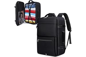 IGOLUMON Travel Backpack for Men Women 17 Inch Flight Approved Carry on Backpack Waterproof Large 40L Laptop Backpack Luggage Daypack Business College School Computer Weekender Overnight Backpack,Black