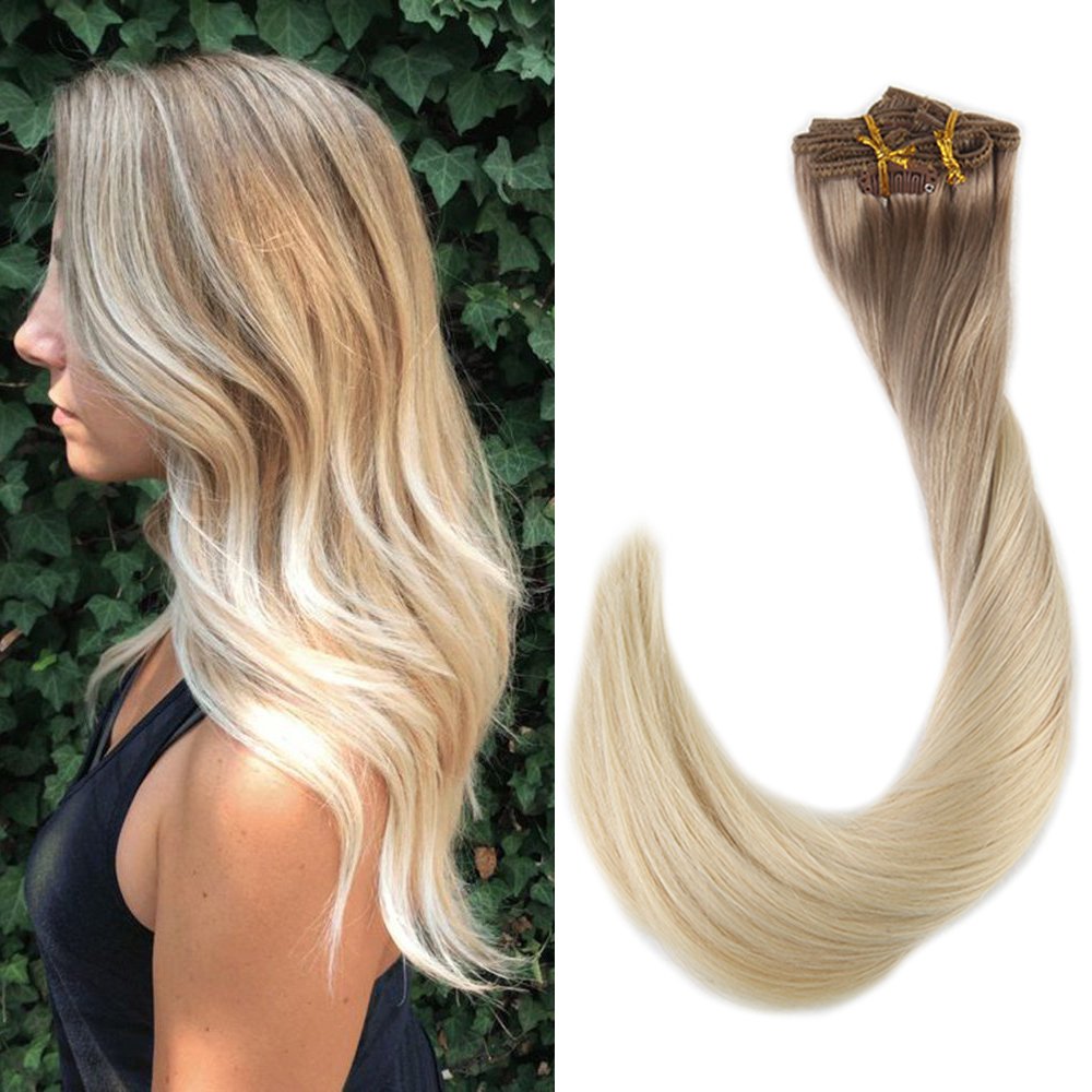 Amazon Com Fshine 22 10pcs 140gram Balayage Clip Extensions