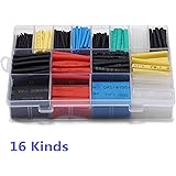 Ginsco 580 pcs 2:1 Heat Shrink Tube 6 Colors 11 Sizes Tubing Set Combo Assorted Sleeving Wrap Cable Wire Kit for DIY