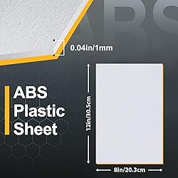 Kinlink White ABS Plastic Sheet 8" x 12"x