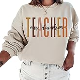 CUSTOM Unisex Teacher Last Name Sweatshirt and Hoodie, Cute Personalized Gift for Teacher Appreciation UNISEX
