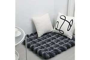 XHJRI Thickened Braided Knot Seat Mat, Knotted Floor Decorative Cushion, Handmade Baby Infant Playing Pad Nursery Rug (27.5 * 31.5 Inch,Dark Grey)