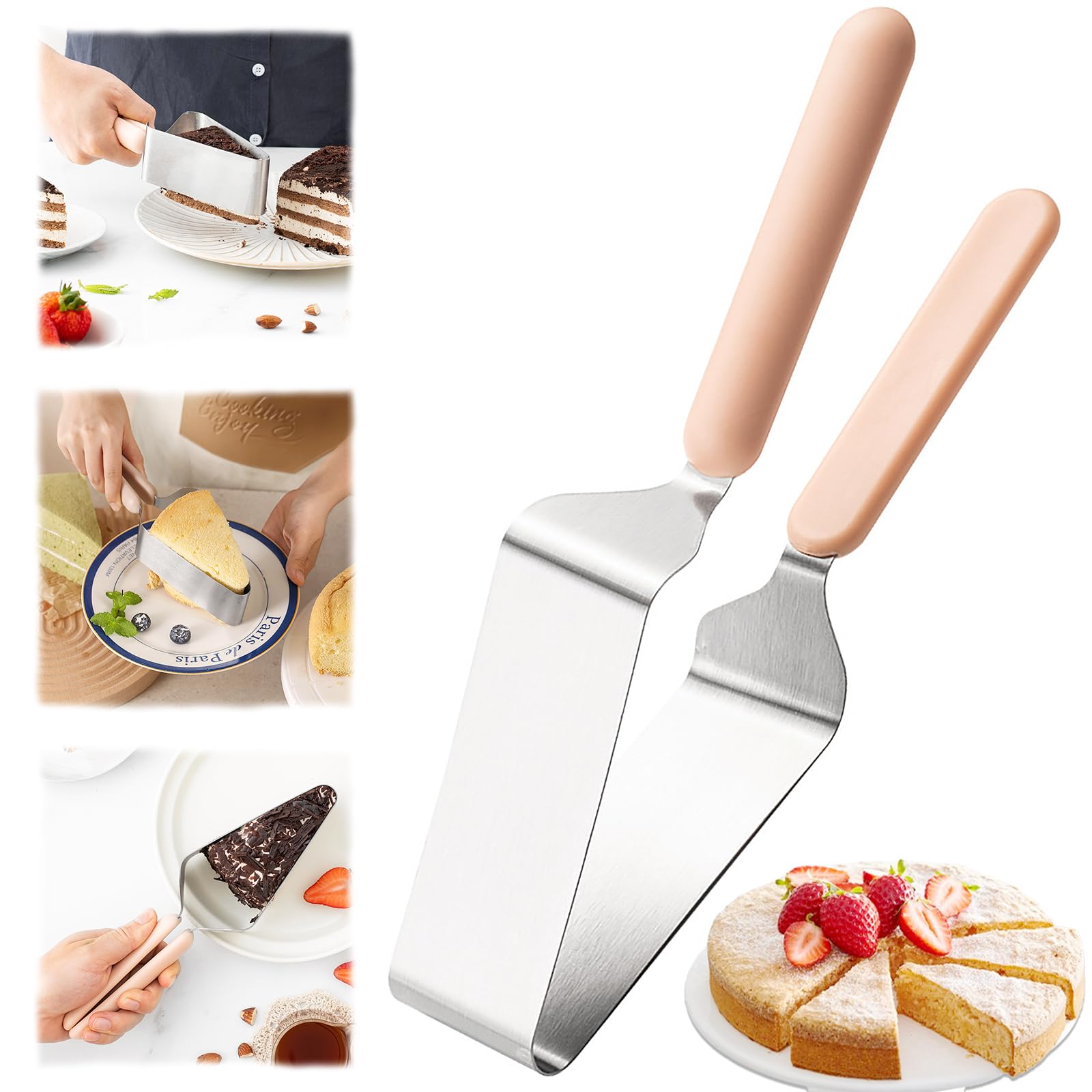 Photo 1 of Suuker Cake Cutter, Stainless Steel Cake Knife and Server with Double Handle, Adjustable Cake Slicer for Cake Server, Pie Server, Cake Cutting Set for Wedding