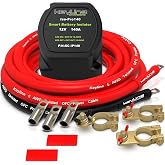 Dual Battery Isolator Kit 12V - 140 Amp Voltage Sensitive Relay (VSR) for Dual Battery Setup