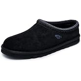 Skechers mens Renten | Casual, Slipper, Relaxed Fit, Luxe Foam, Faux Fur Lining, Vegan, Slip On
