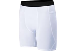 Runceptual Youth Boys' Compression Shorts - Performance Spandex Athletic Underwear for Basketball with Side Pocket