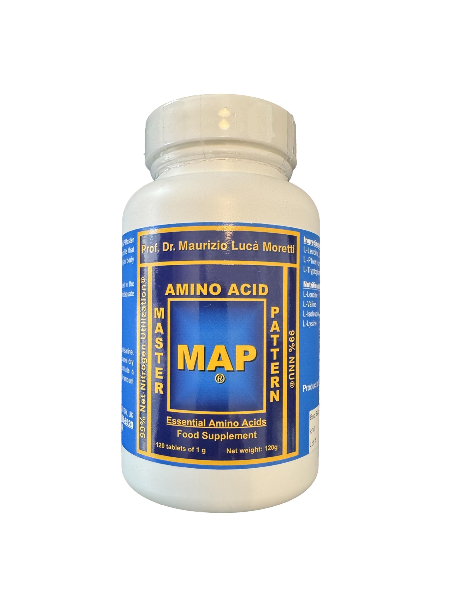 MAP Master Amino Acid Pattern Original Formula (120 Tablets) 99% Net Nitrogen Utilization (NNU)