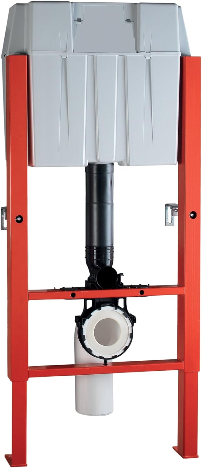 iBathUK Wirquin Wall Hung Toilet Mounting Frame with Cistern and Chrome