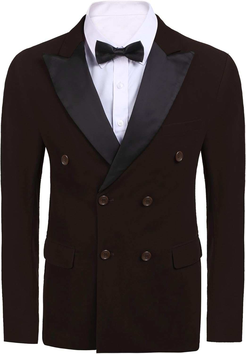 COOFANDY Men Fashion Casual Stand Neck Doublebreasted Slim Fit Blazer