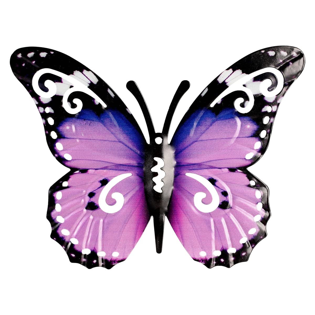 BinaryABC 3D Metal Butterfly Decor Wall Art Sculpture Hanging Decoration,Indoor Outdoor Garden Decoration (Purple)