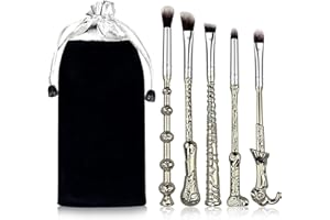 MUIIGOOD 5 PCS Wand Makeup Brushes Set Harry Make Up Brush Gift Kit Potter Makeup Brushes Wand Cosmetic Brushes Set for Found