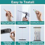 Adhafera 6-Piece Wall-Mounted Pool Cue Rack Holder for Billiards and Bars view 6