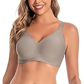 Hedya Flow Womens Seamless Bras No Underwire Supportive Wireless Push Up Full Coverage Bralette Comfort Scalloped T-Shirt Bra