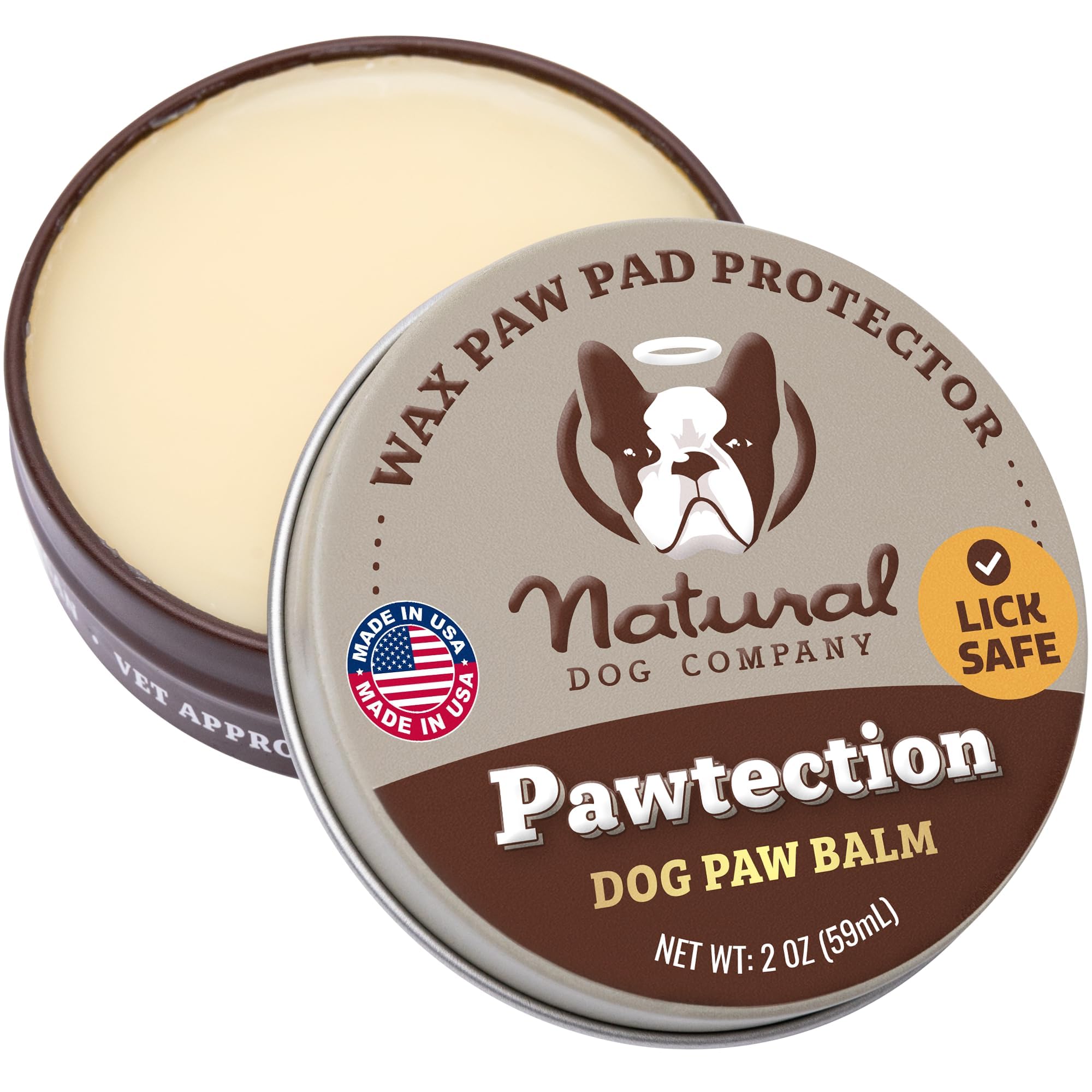 Natural Dog Company - PawTection | Dog Paw Balm Stick, Defend Dog Paws from Heat, Salt, Snow, Soothe Paw Damage, Organic, All Natural Ingredients 2oz/59ml Tin
