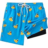 Aueyan Boys Swim Trunks with Compression Liner,Big Boy Bathing Suit Swimwear