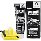 NUAN Car Scratch Remover Wax, Universal Premium Polishing Compound for Deep Scratches, 4 fl oz (120 ML), with Sponge and Cloth,White