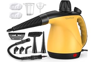 LET'STEAM Multi-Surface Portable Steam Cleaner with 11Pcs Accessories, Chemical-Free Pressurized Steamer for Cleaning, Hand Held Steamer for Car, Furniture, Floor, Tile Grout and Home Use