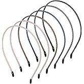 Larrel Thin Headbands for Women, 6 Pcs 4mm Skinny Plastic Headbands for Women, Glitter Multicolor Womens Headband for Hair, Elegant Headband Hair Accessories for Womens Lady Girls
