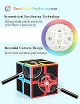ROXENDA 2x2 Speed Cube Carbon Fiber Sticker ABS Durable Puzzles view 3