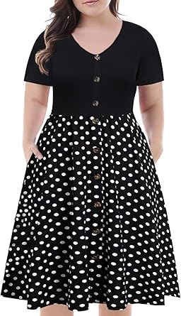 plus size knee length casual dresses