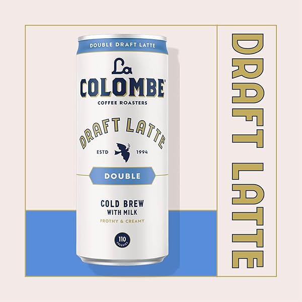LA COLOMBE COFFEE, DOUBLE DRAFT LATTE, 11 FL OZ CANS (PACK OF 12), COFFEEHOUSE QUALITY COLD BREW, SPECIALTY GRADE COFFEE BEANS, READY-TO-DRINK ON-THE-GO