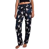 My Melody Kuromi Character Print Women's Black Plaid Sleep Pajama Pants With Pockets