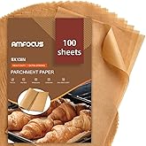 Parchment Paper Sheets, 9x13 In Non-Stick Precut Baking Parchment for Baking, Grilling, Air Fryer, Steaming, and More (Unblea