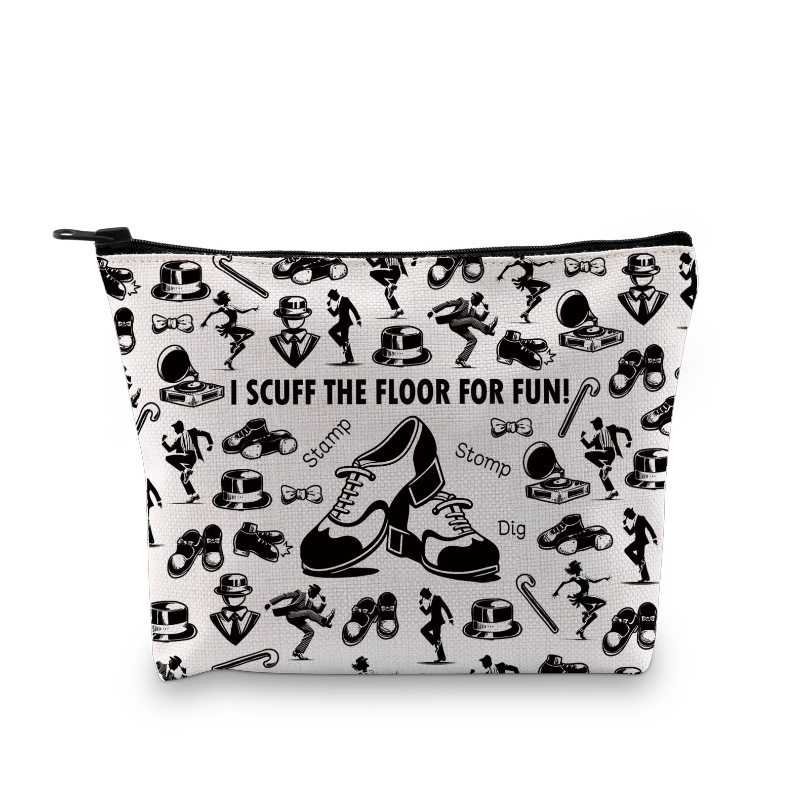 PLITI Tap Dancer Gift Tap Dancing Gift Tap Dance Lover Gift Dance Teacher Gifts Dance Recital Gift Dance Mom Makeup Bag (Scuff floor bagU)