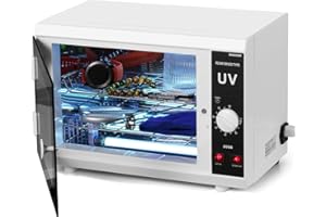 TESIPLZ [𝟮 𝗨𝗹𝘁𝗿𝗮𝘃𝗶𝗼𝗹𝗲𝘁 𝗟𝗶𝗴𝗵𝘁𝘀] 12L Extra-Large Box UV Light Nail Tool Cleaning Machine, Dual UVC Lamps System Cabinet with Timer Setting for Salon, Spa, Beauty and Barber