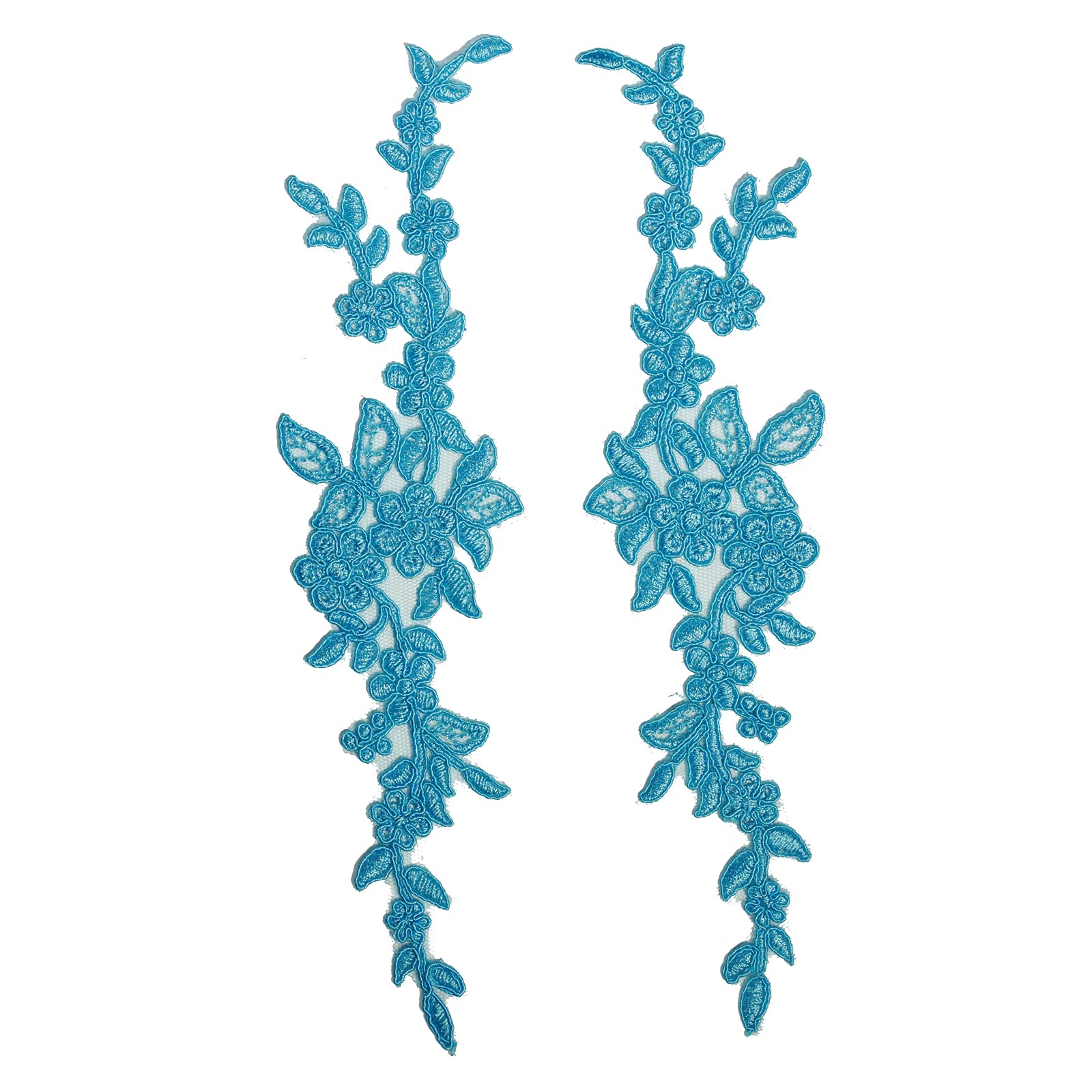 4 x Pieces Corded Lace Applique Wedding Motif Sew On #30 A (Turquoise) — image 1