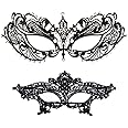 Masquerade Mask for Women Shiny Rhinestone Venetian Party Prom Ball Metal Mask