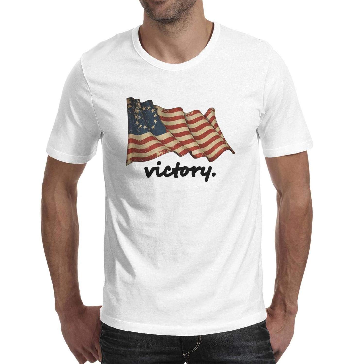 Grunge Aged American B Ross Flag Victory Running T Shirt