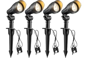 EDISHINE Low Voltage LED Landscape Lights with 35° Beam Angle, 3.2W 240LM 3000K Outdoor Landscape Lighting, CRI 80, Waterproof SpotLights for Trees, House, Yard, Garden, ETL Listed, 4 Pack