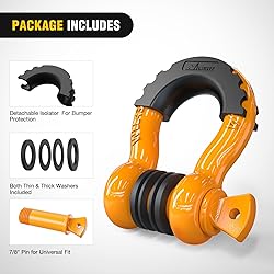Nilight 2 Pack 3/4" D-Ring Shackle with 7/8" Screw