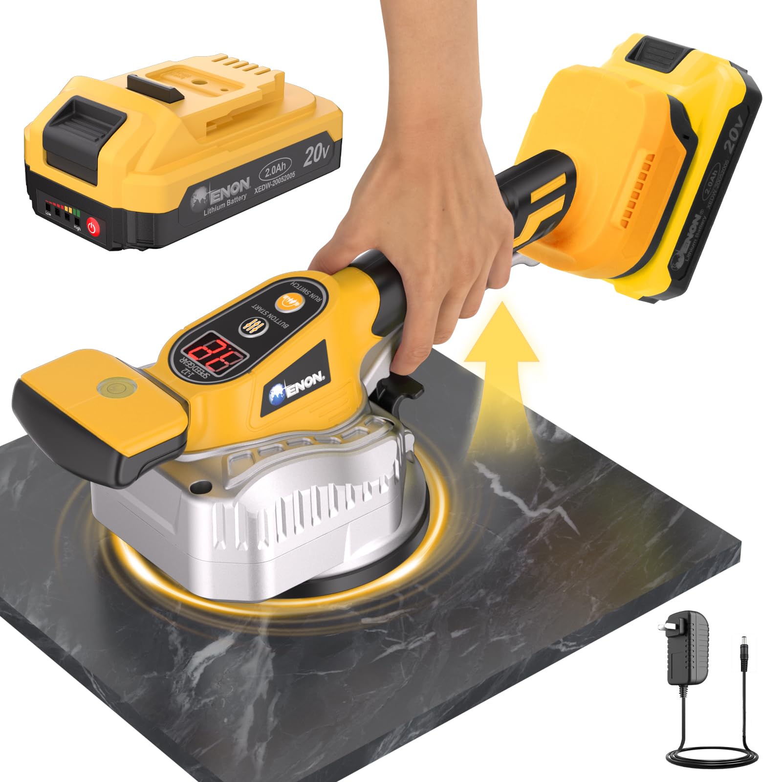 Photo 1 of ***MISSING PARTS***
Cordless Tile Vibration Tool Machine for DeWalt 20V Battery - 150W Electric Tiler Tool with 12-Speed Adjustable Vibration, Digital Display & Suction Cup for Precise Floor & Wall Tile Installation