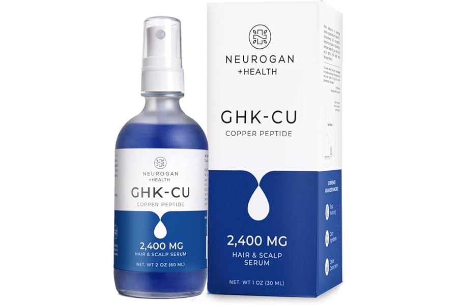 Neurogan GHK-Cu Copper Peptide Hair & Scalp Serum – 2400mg, 4% Copper Peptides – Fast-Absorbing, Water-Based Formula for Hair Softness & Shine – Dry Scalp Moisturizer Spray, Made in USA