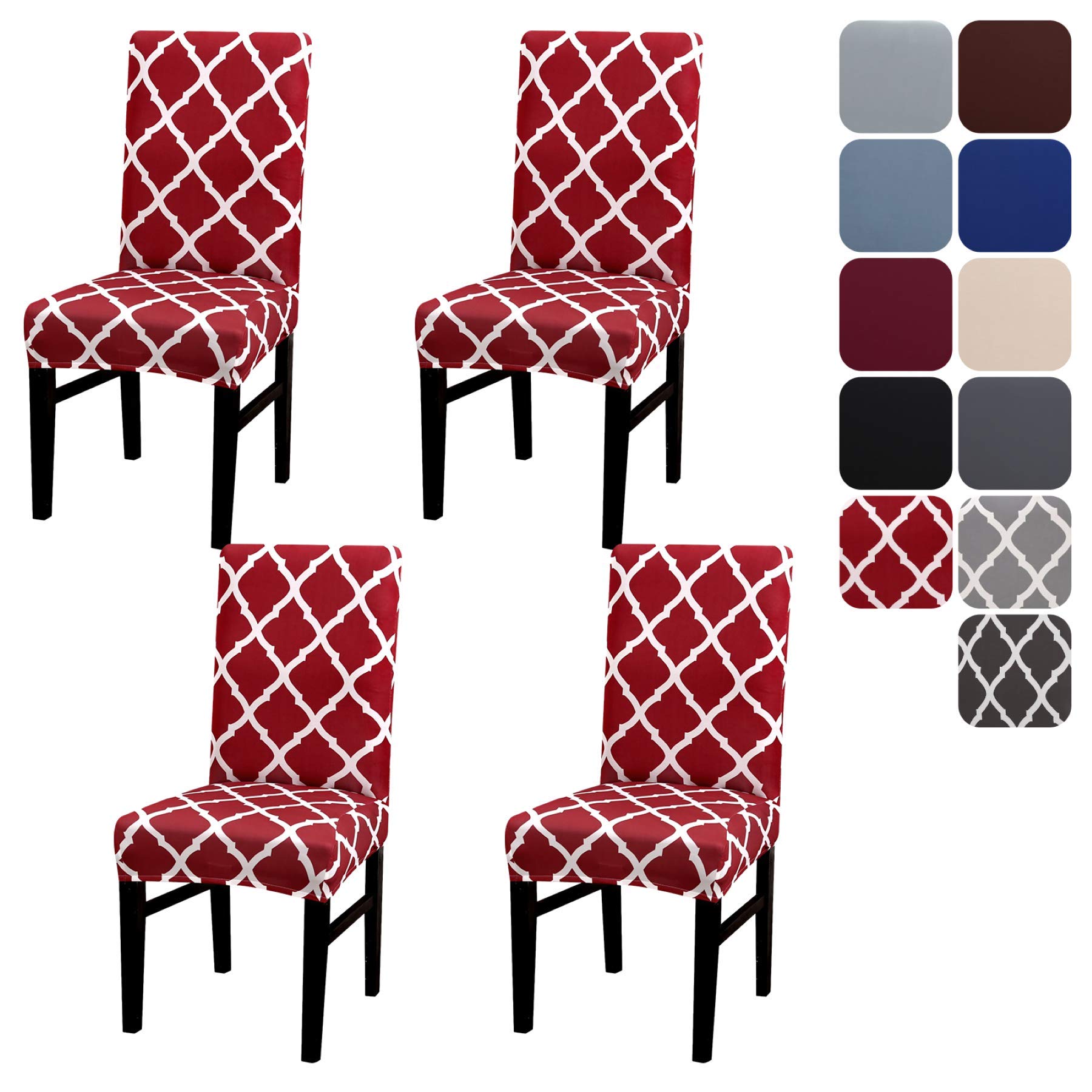 Aisprts Dining Room Chair Covers Slipcovers Set of 4 or 6, Stretch Removable Washable Dining Chair Protector Decoration Cover Seat Slipcover for Hotel,Ceremony,Banquet,Kitchen,Restaurant,Home