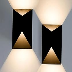 Laplusbelle LED Outdoor Wall Lights, Modern Black